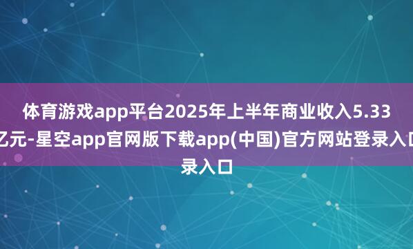 体育游戏app平台2025年上半年商业收入5.33亿元-星空app官网版下载ap
