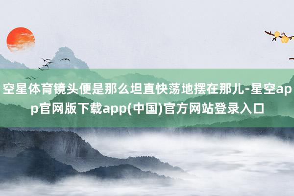 空星体育镜头便是那么坦直快荡地摆在那儿-星空app官网版下载app(中国)官方网站登录入口