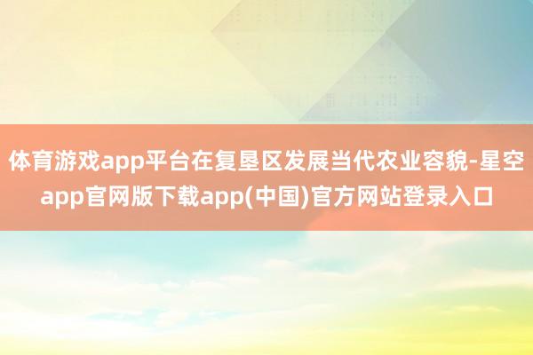 体育游戏app平台在复垦区发展当代农业容貌-星空app官网版下载app(中国)官